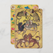 Antique Tarots /German Court Cards/ Seven of Dogs (Front/Back)