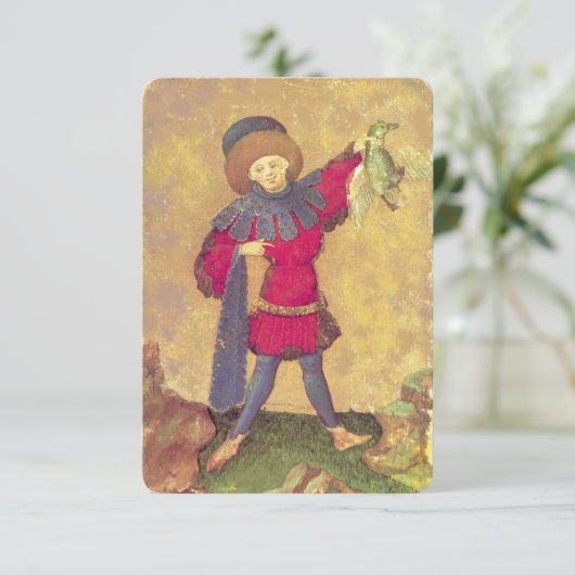 Antique Tarots German Court Cards/Squire of Ducks (Standing Front)