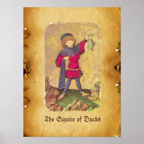 Antique Tarots German Court CardsSquire of Ducks Poster