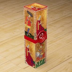 ANTIQUE TAROTS/QUEEN,KNIGHT PAGE AND MAID OF CUPS WINE GIFT BOX