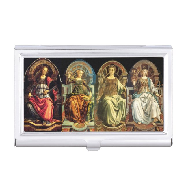 ANTIQUE TAROTS /TEMPERANCE,JUSTICE,FAITH,FORTITUDE BUSINESS CARD HOLDER (Front)