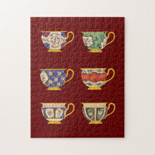 Antique Tea Cup Dish Design Jigsaw Puzzle