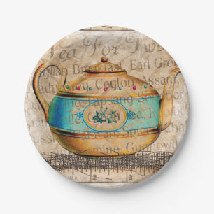 Antique Tea Pot Paper Plates