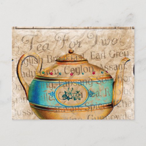 Antique Tea Pot Postcard