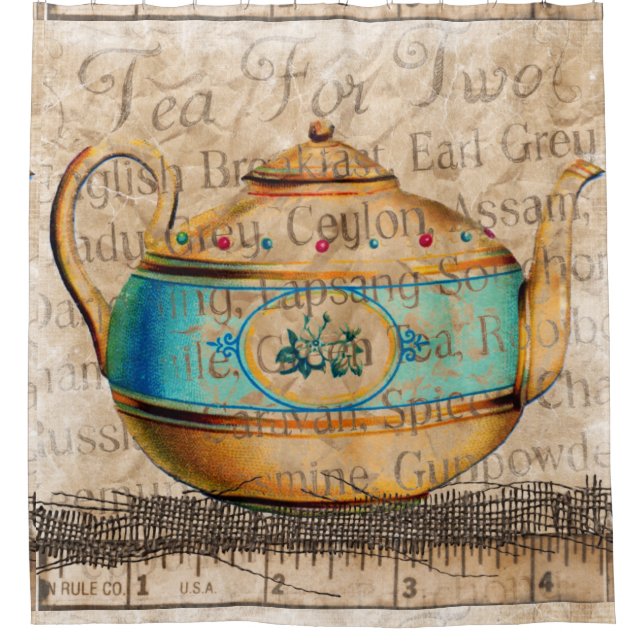 Antique Tea Pot Shower Curtain (Front)