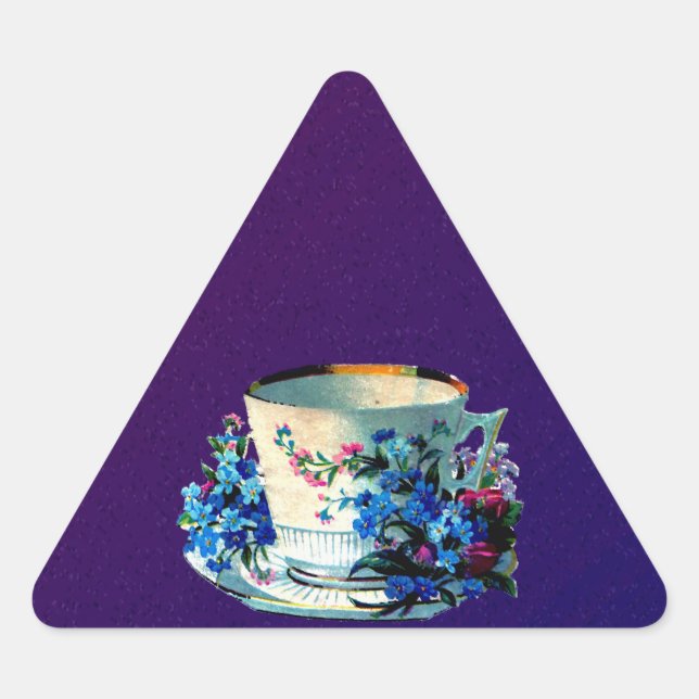 Antique Teacup Triangle Sticker (Front)
