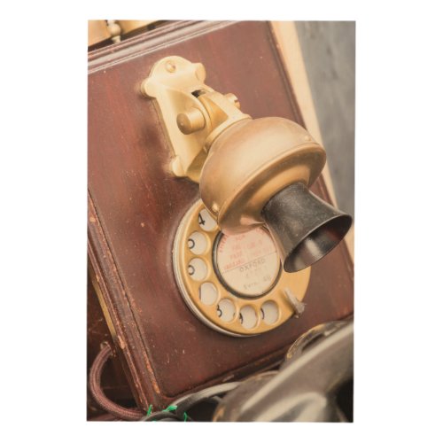Antique Telephone At Market Wood Wall Decor