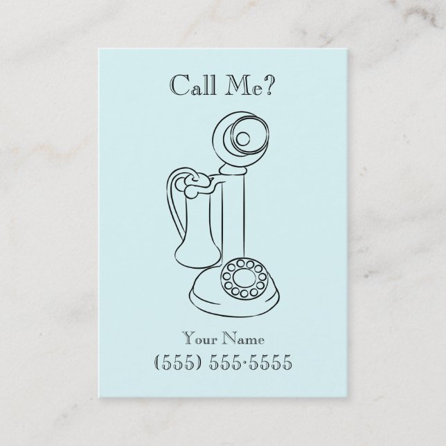 Antique Telephone Calling/Profile Card (Front)