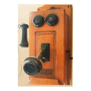 Antique Telephone Phone Wood Wall Artwork Kitchen Art