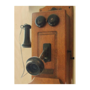 Antique Telephone Phone Wood Wall Artwork Kitchen Art