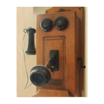Antique Telephone Phone Wood Wall Artwork Kitchen Wood Wall Art at Zazzle