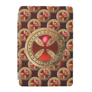 ANTIQUE TEMPLAR CROSS Red Ruby Gem iPad Mini Cover