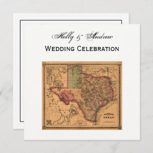 * Antique Texas Map #1 Invitation
