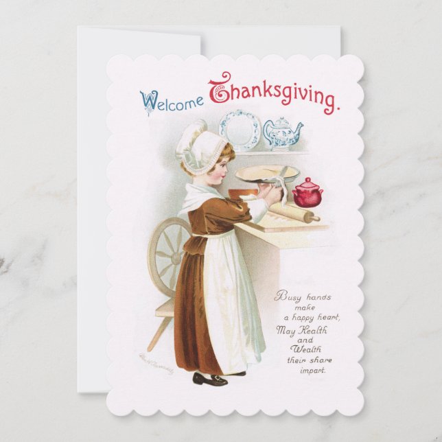Antique Thanksgiving Informal Invitation (Front)