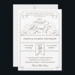 Antique Ticket Vintage Bat Mitzvah Invitation<br><div class="desc">A formal,  elegant yet fun thematic design borrowing elements from a vintage admissions ticket.  French gray instead of black give it a more modern feel. Choose your paper type,  die cut and change the colors as desired.</div>