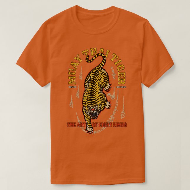 Antique Tiger Muay Thai Tattoo T-Shirt (Design Front)