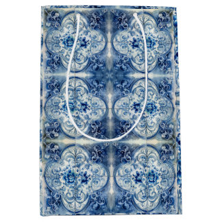Antique Tile in Delft Blue Medium Gift Bag
