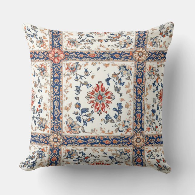 Antique Tile Pattern Seamless Pillow (Front)