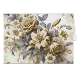 Antique Tinge Golden Floral Perfection Cards