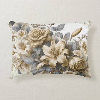 Antique Tinge Yellow Floral Perfection Accent Pillow