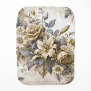 Antique Tinge Yellow Floral Perfection Baby Burp Cloth