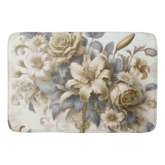 Antique Tinge Yellow Floral Perfection Bath Mat