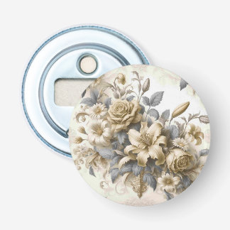 Antique Tinge Yellow Floral Perfection Bottle Opener