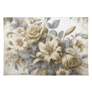 Antique Tinge Yellow Floral Perfection Cloth Placemat