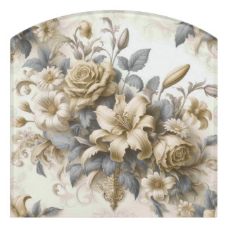 Antique Tinge Yellow Floral Perfection Door Sign