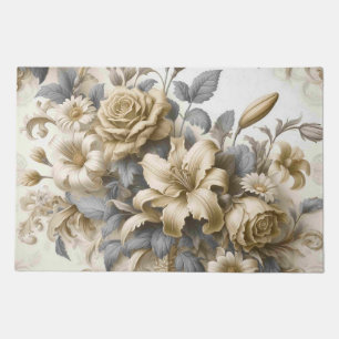 Antique Tinge Yellow Floral Perfection Doormat
