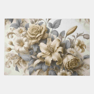 Antique Tinge Yellow Floral Perfection Doormat