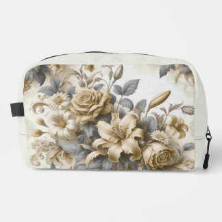 Antique Tinge Yellow Floral Perfection Dopp Kit