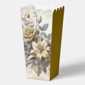 Antique Tinge Yellow Floral Perfection Favor Boxes