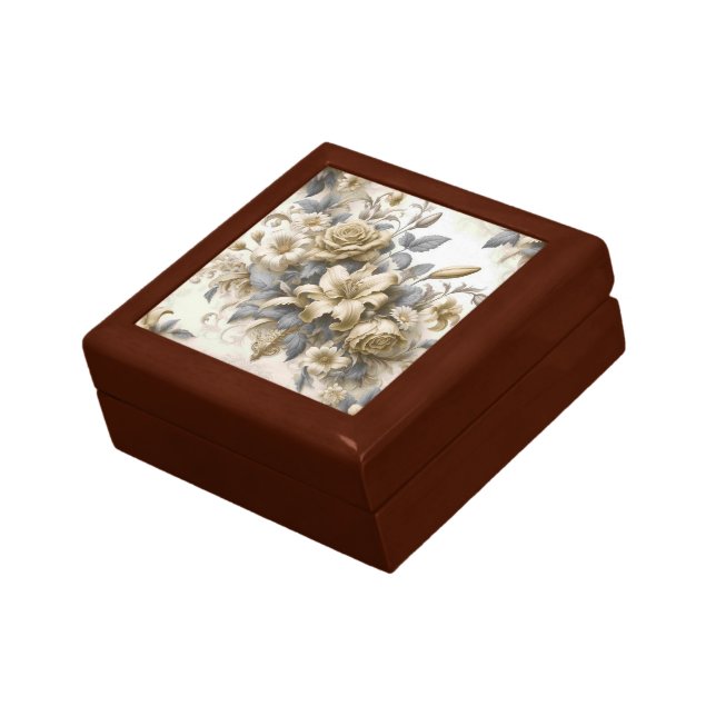 Antique Tinge Yellow Floral Perfection Gift Box (Side)
