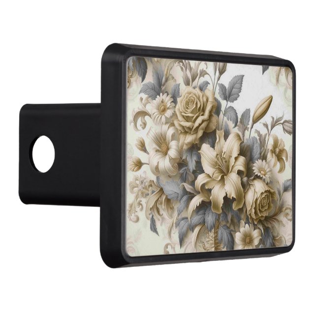 Antique Tinge Yellow Floral Perfection Hitch Cover (Right)