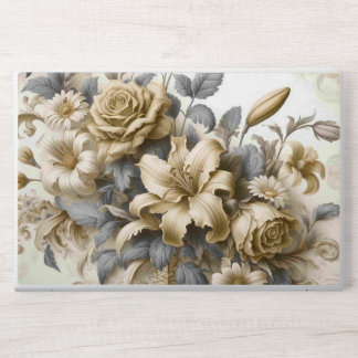 Antique Tinge Yellow Floral Perfection HP Laptop Skin