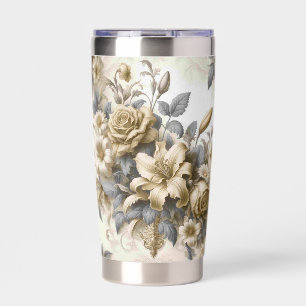 Antique Tinge Yellow Floral Perfection Insulated Tumbler
