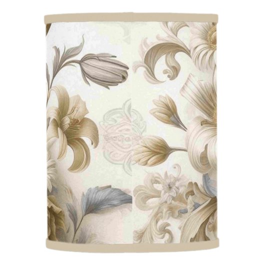 Antique Tinge Yellow Floral Perfection Lamp Shade (Back)