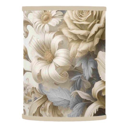 Antique Tinge Yellow Floral Perfection Lamp Shade (Left)