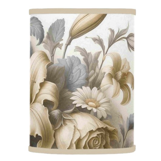 Antique Tinge Yellow Floral Perfection Lamp Shade (Right)