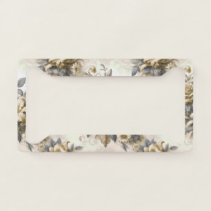 Antique Tinge Yellow Floral Perfection License Plate Frame