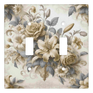 Antique Tinge Yellow Floral Perfection Light Switch Cover