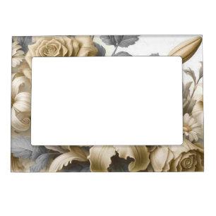 Antique Tinge Yellow Floral Perfection Magnetic Frame