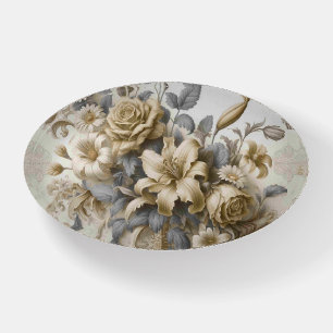 Antique Tinge Yellow Floral Perfection Paperweight