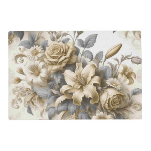 Antique Tinge Yellow Floral Perfection Placemat