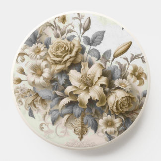 Antique Tinge Yellow Floral Perfection PopSocket