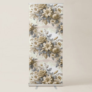 Antique Tinge Yellow Floral Perfection Retractable Banner