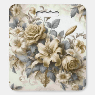 Antique Tinge Yellow Floral Perfection Seat Cushion