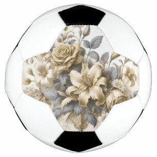 Antique Tinge Yellow Floral Perfection Soccer Ball