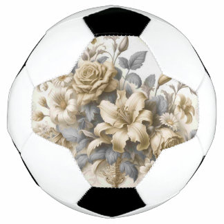 Antique Tinge Yellow Floral Perfection Soccer Ball